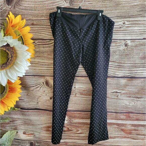 Great Expectations Maternity pants black/white large pre-owned - Picture 1 of 8